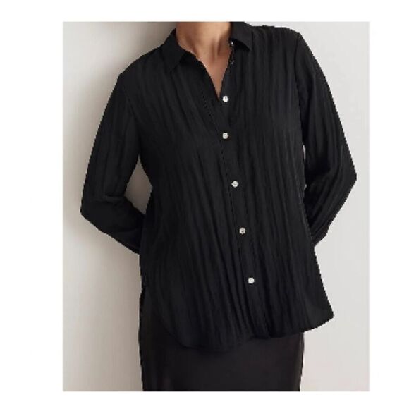 $85 Madewell Crinkle Button down Shirt size XXS - Picture 1 of 5